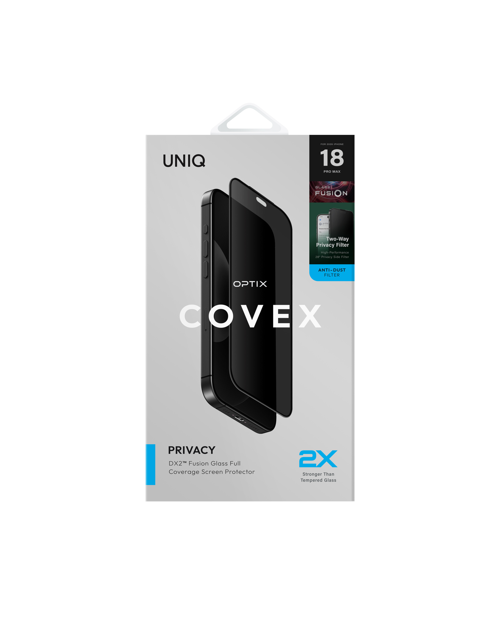 UNIQ-OPTIX Covex™ Privacy (DX2) iPhone 18 雙向防窺玻璃螢幕保護貼
