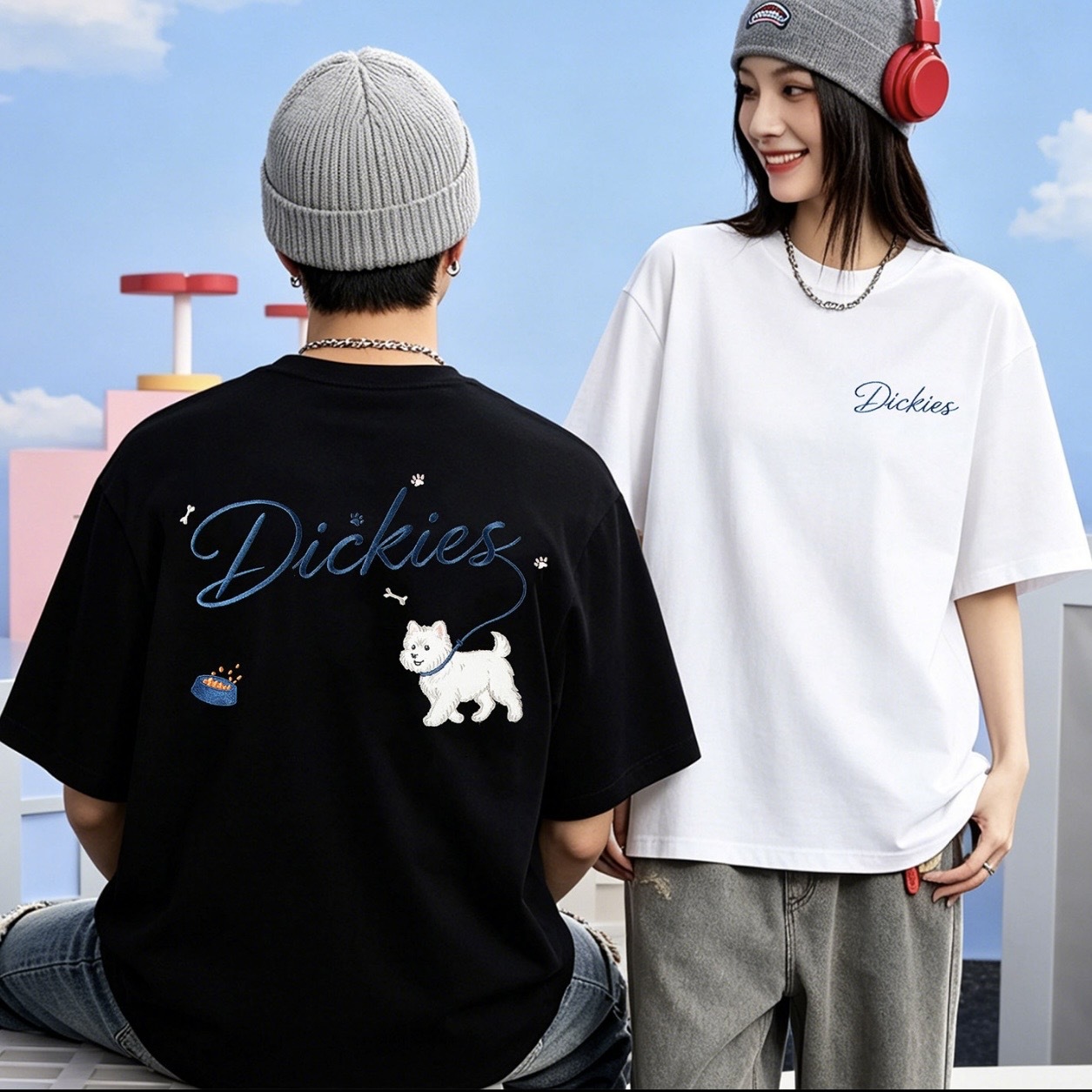 現貨 Dickies 重磅 「刺繡貓咪」純棉 短Tee DKS26026
