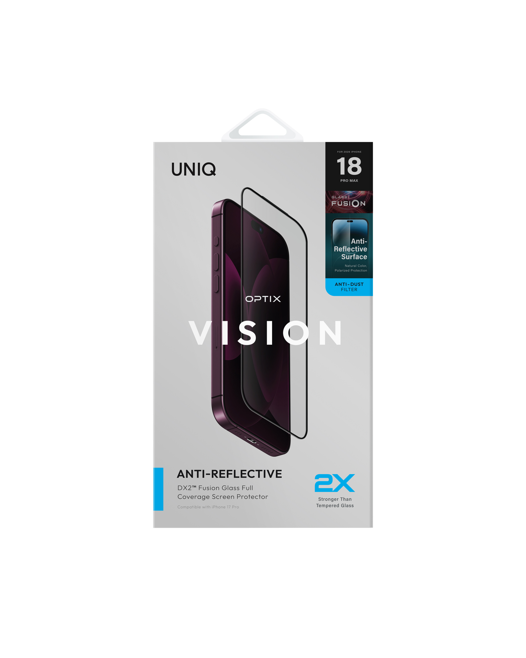 UNIQ-OPTIX Vision™ AR Clear (DX2) iPhone 18 防眩光強化玻璃螢幕保護貼