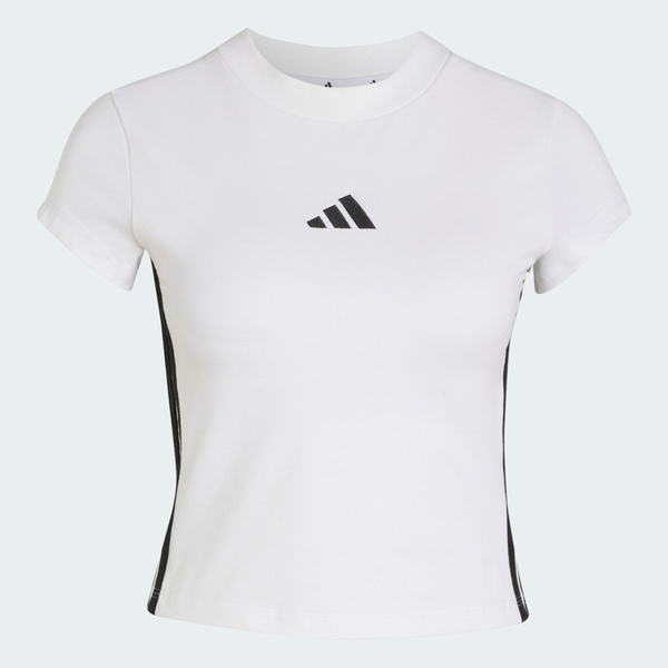 Adidas 愛迪達 W 3s Pad Baby T KR4038 女 T恤 運動上衣 休閒短袖 短版 白