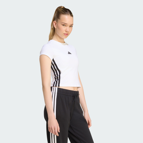 Adidas 愛迪達 W 3s Pad Baby T KR4038 女 T恤 運動上衣 休閒短袖 短版 白