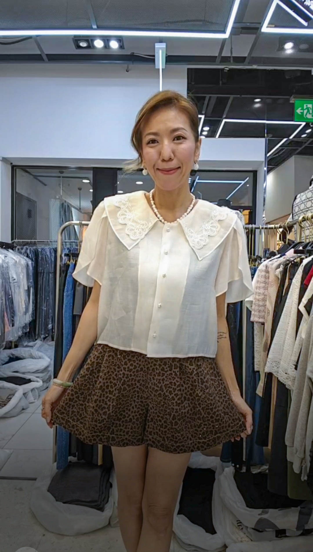 💍K8049  ▶️蕾絲花領子娃娃上衣 👉B:104cm L:46cm
