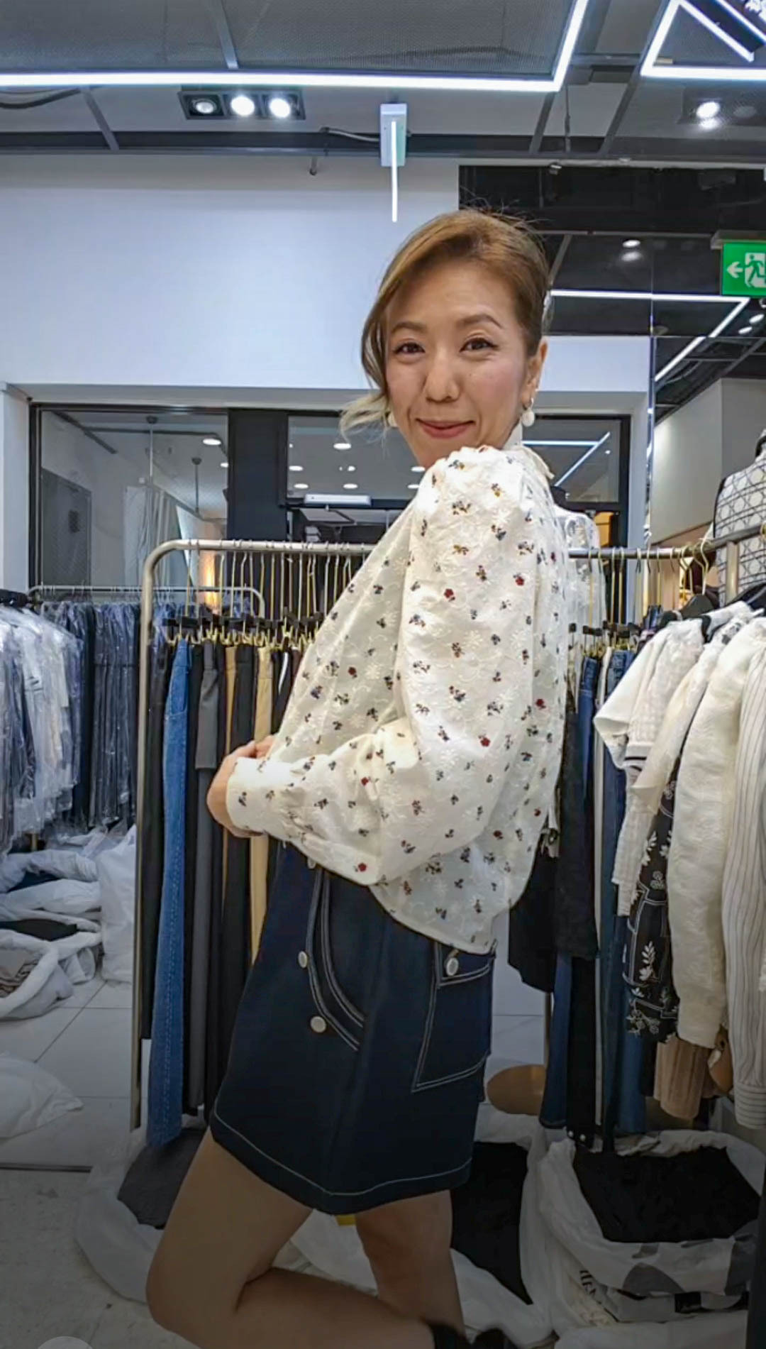 💍K8047  ▶️小碎花蕾絲娃娃領上衣 👉B:108cm L:54cm