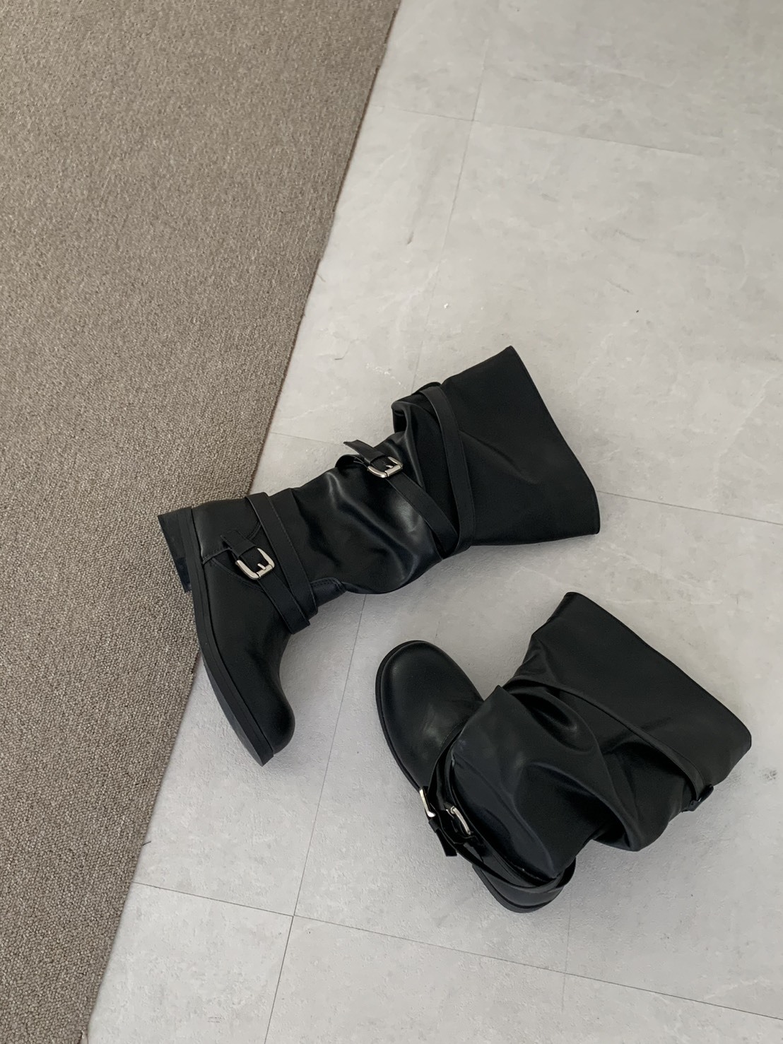 ISA_(推!)Boot Season 時髦交叉皮帶釦長靴_69018