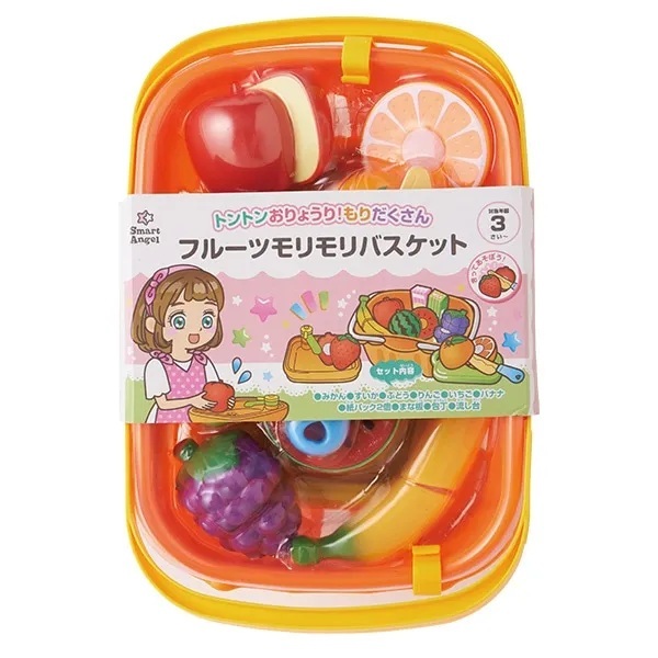【Smart Angel】Fruit Basket Pretend Play Set (with Sink & Cutting Board) Approx. H14×W28×D18.5cm (3Y+)