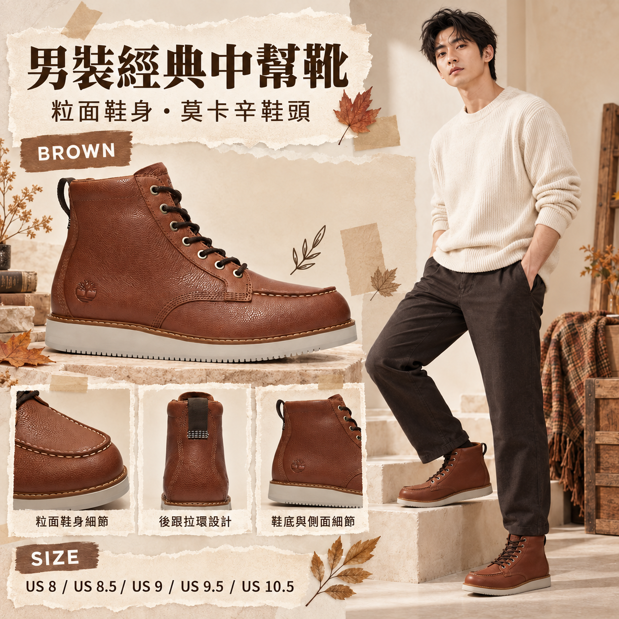 【預購】TIMBERLAND N090908 男裝中幫靴 (啡色)