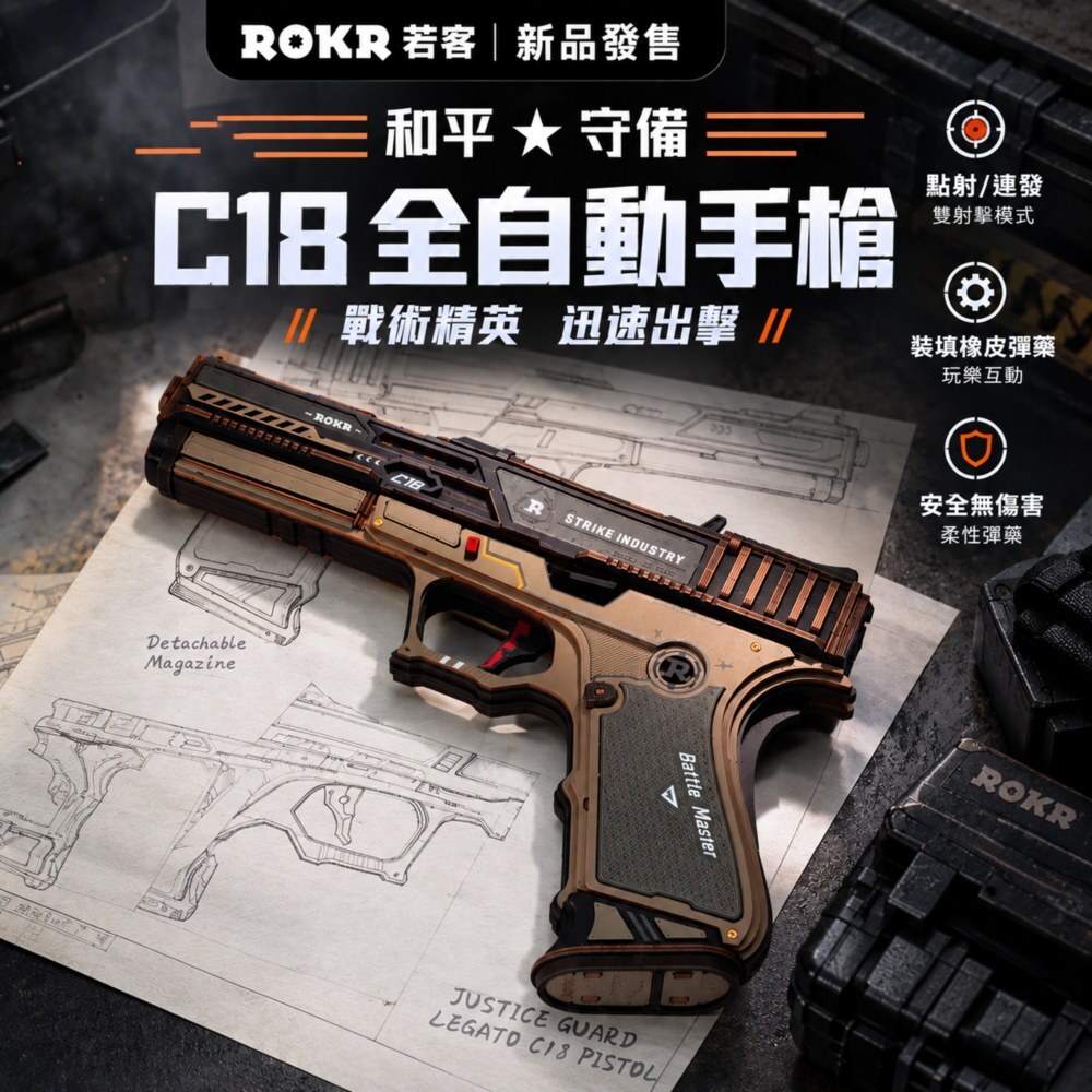 DIY袖珍小屋_【LQM02】Rolife若來_C18 自動手槍