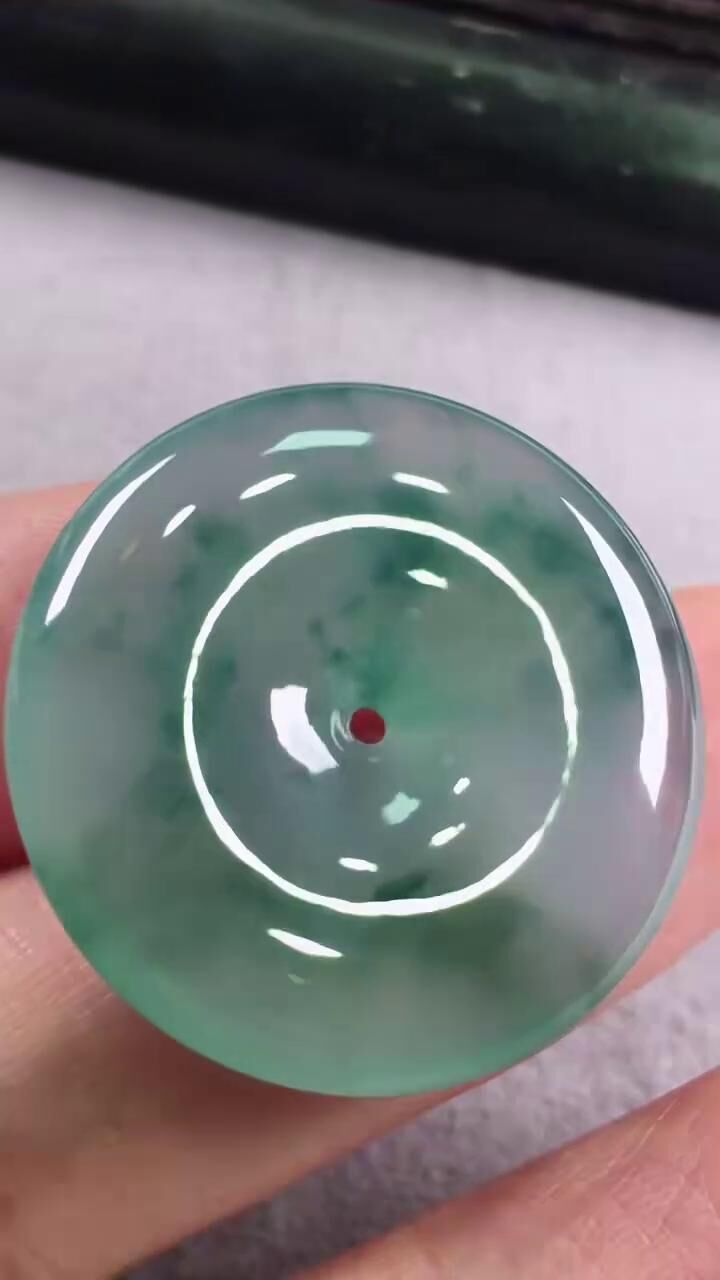 翡翠平安扣 (28mm直徑),天然翡翠A玉, 緬甸玉, Jade, Jadeite