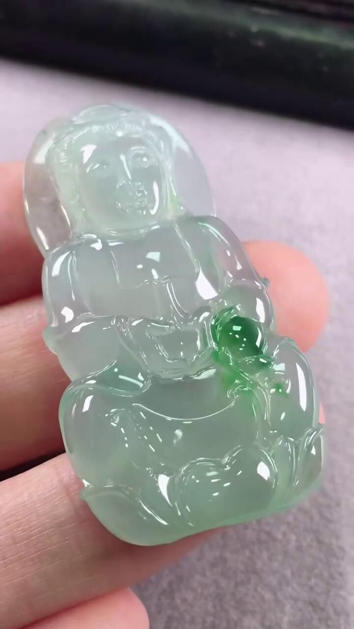 翡翠觀音,天然翡翠A玉, 緬甸玉, Jade, Jadeite