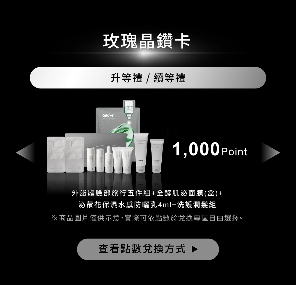Relove 玫瑰晶鑽卡會員權益