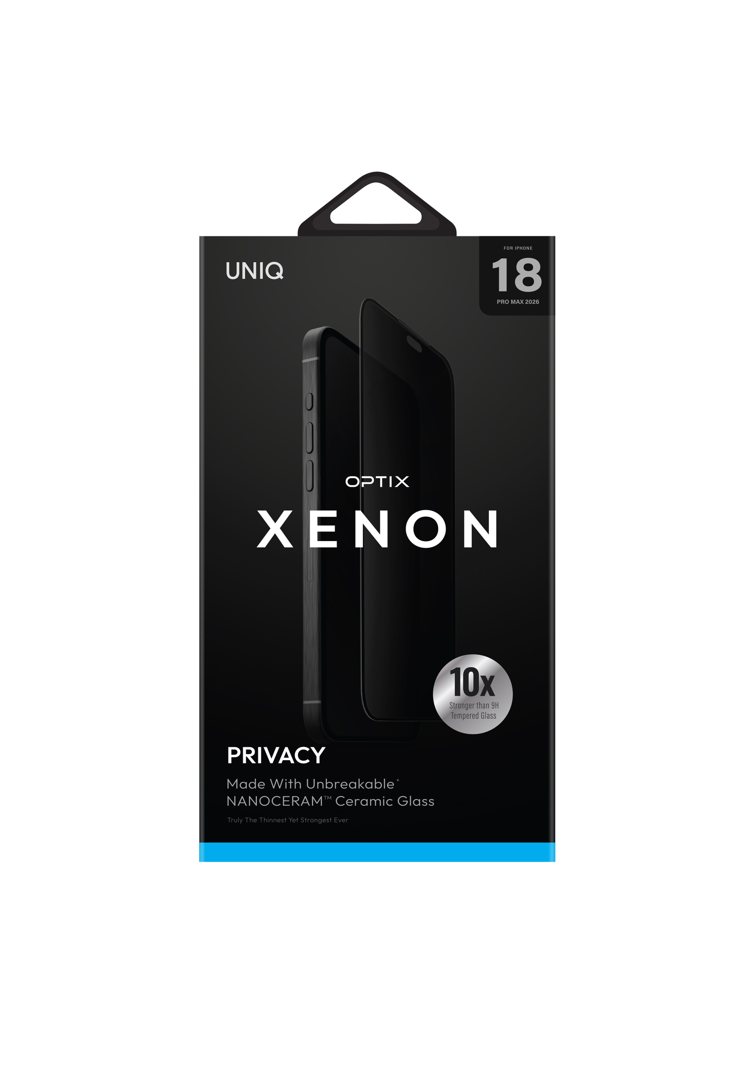 UNIQ-OPTIX Xenon Ptivacy NanoCream™ iPhone 18 陶瓷抗破碎防窺玻璃螢幕保護貼