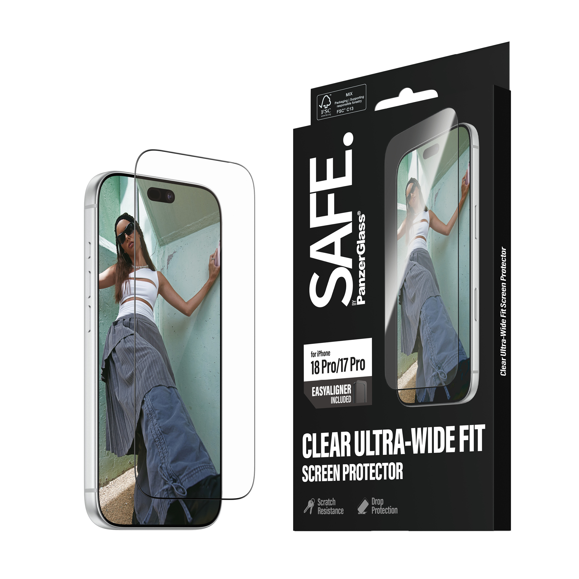 SAFE. by PanzerGlass® iPhone 18 Pro/Pro Max 超寬貼合螢幕保護貼連EasyAligner