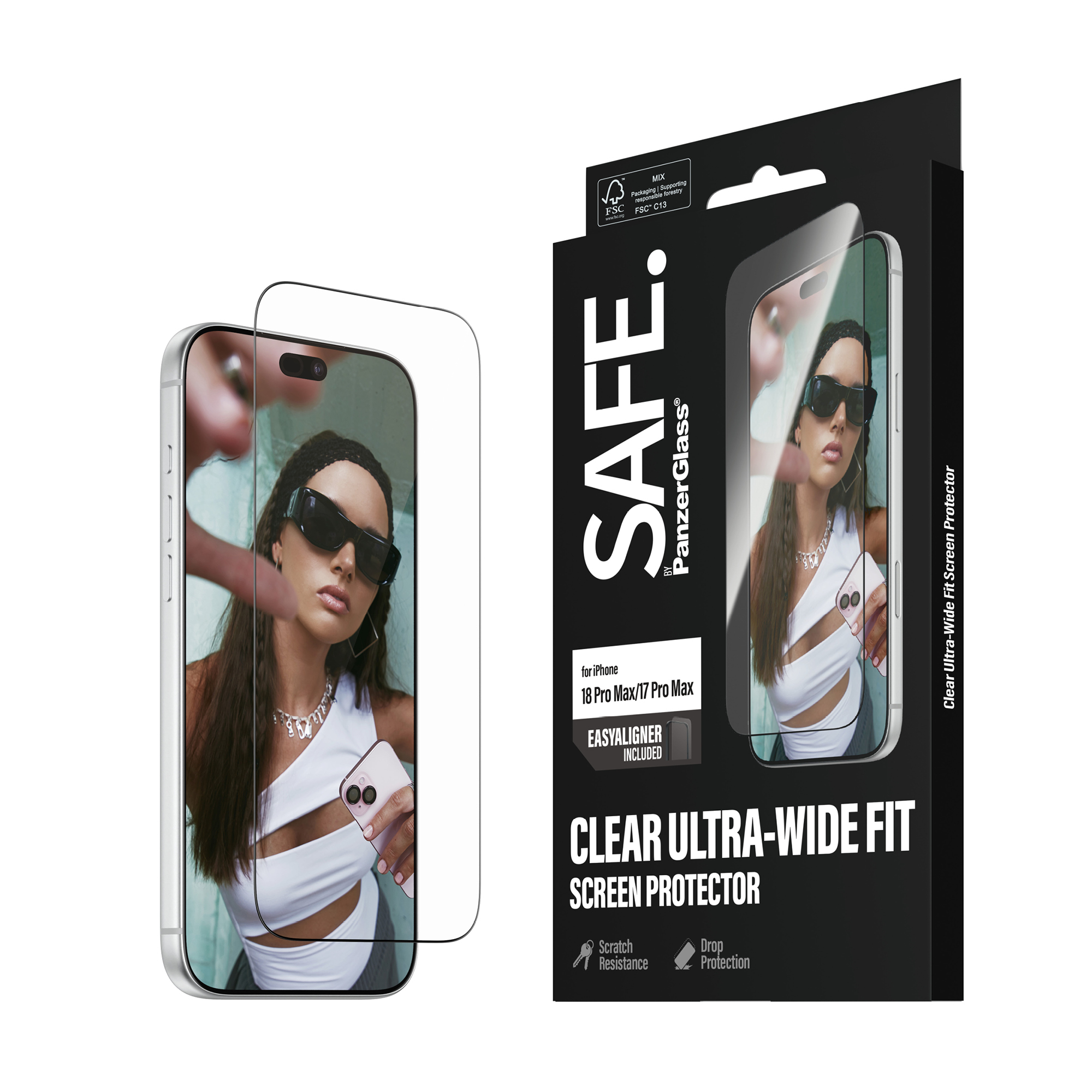 SAFE. by PanzerGlass® iPhone 18 Pro/Pro Max 超寬貼合螢幕保護貼連EasyAligner