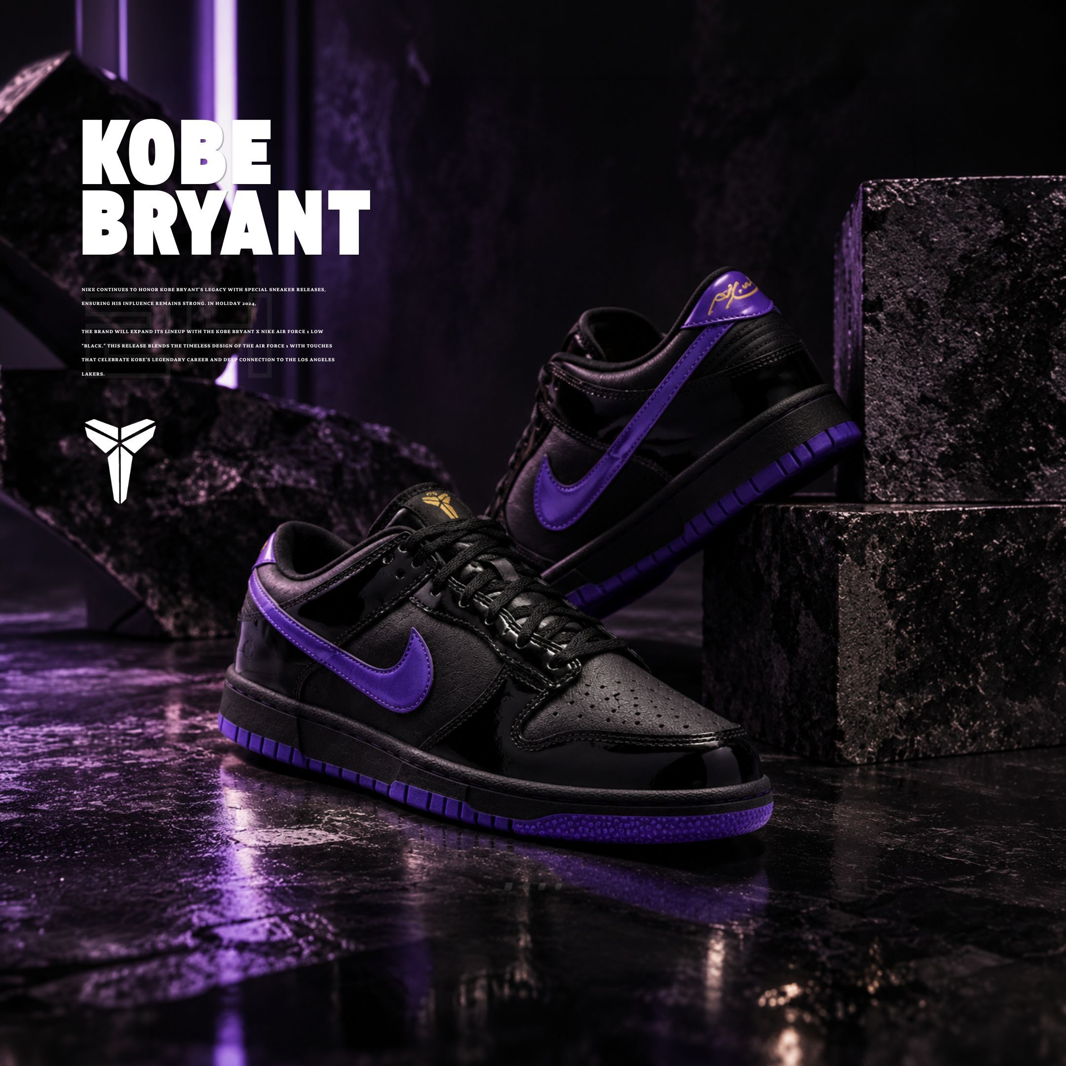 NICEDAY 代購 Kobe Bryant x Nike Dunk Low x FC Barcelona 聯名 科比 老大 黑紫色 紫 液態 紫色 IV7508-001