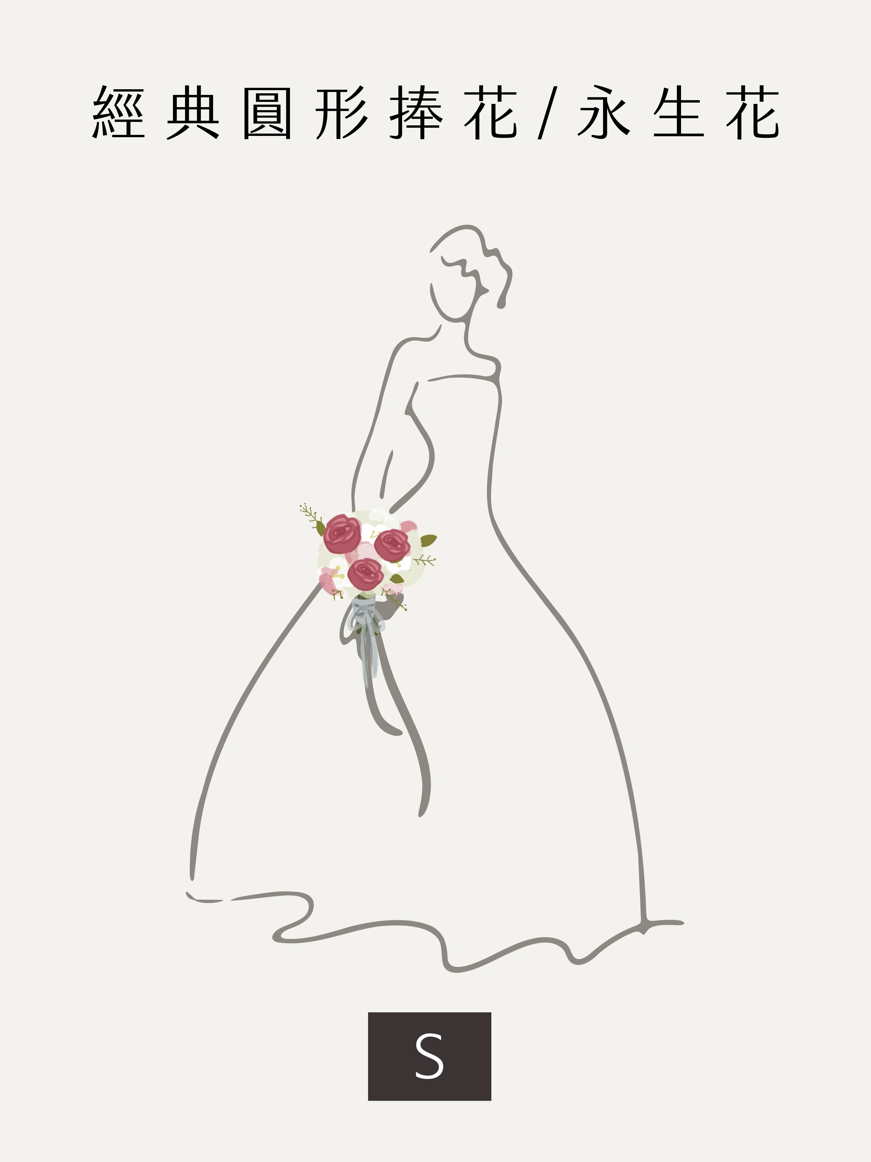 【設計師款】經典圓形 永生花捧花 S