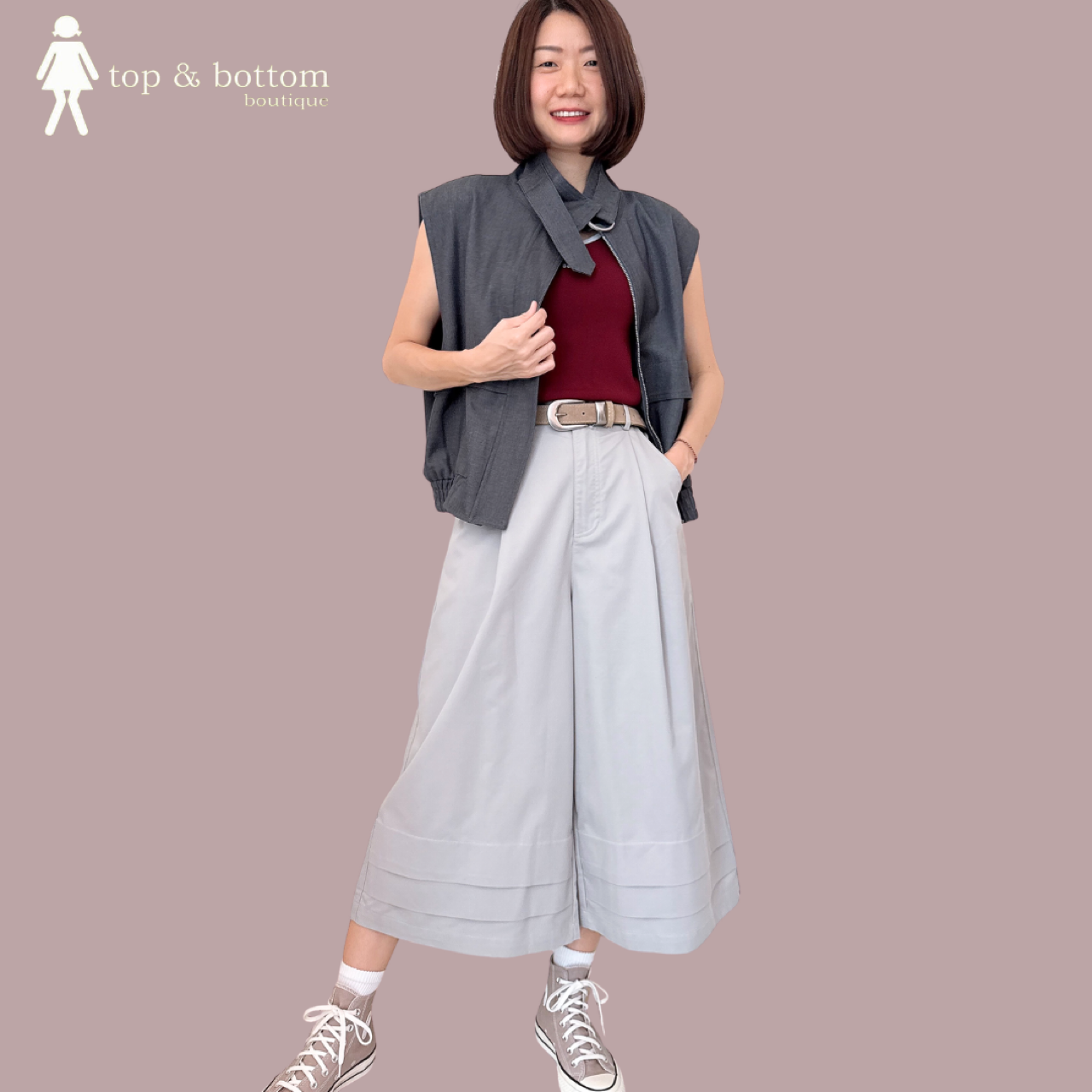 BUCKLED HIGH NECK BUBBLE VEST