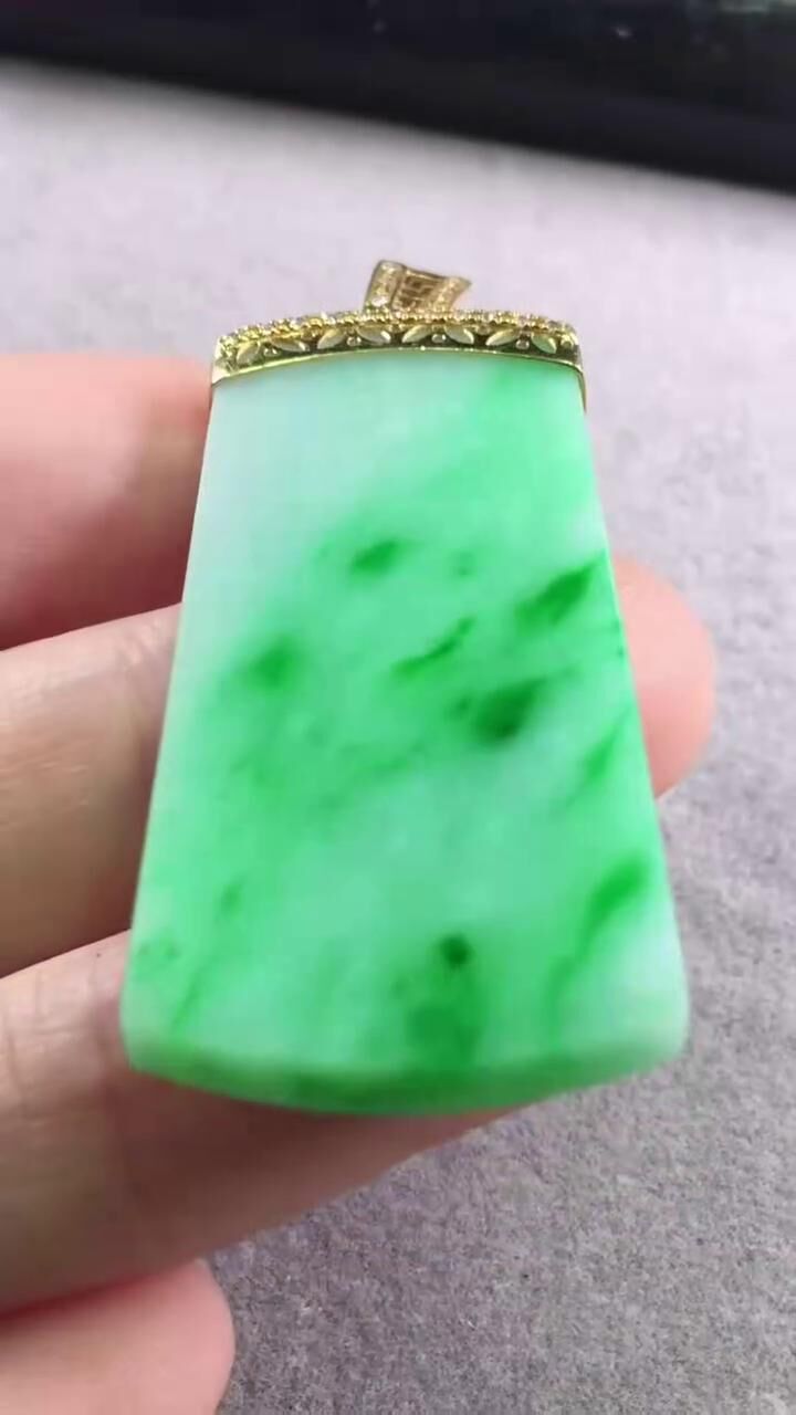 翡翠無事牌吊墜,天然翡翠A玉, 緬甸玉, Jade, Jadeite