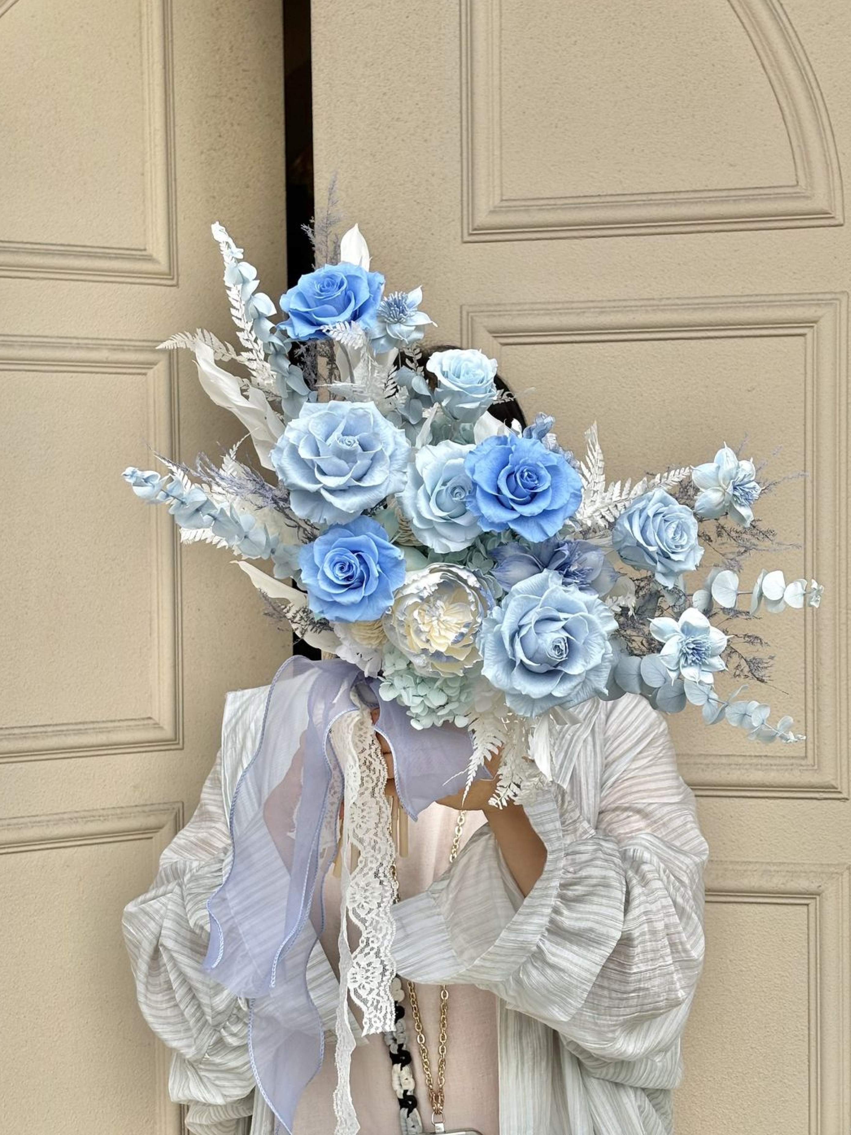 【設計師款】時髦自然型 永生花捧花 L