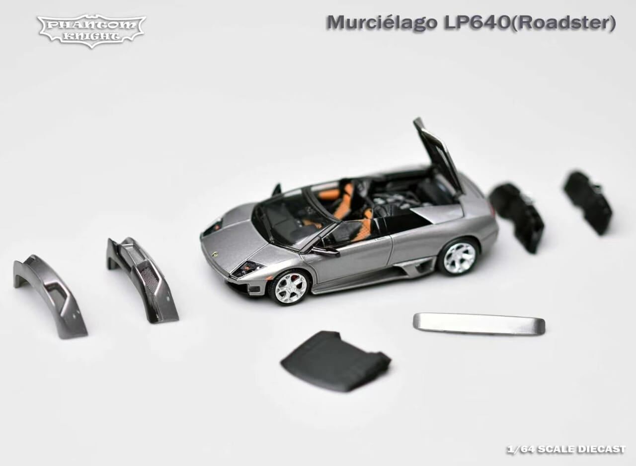 預訂 :1/64 Phantom Knight Lamborghini Murcielago LP640 Roadster Gun Metal Grey (PKLMRG )