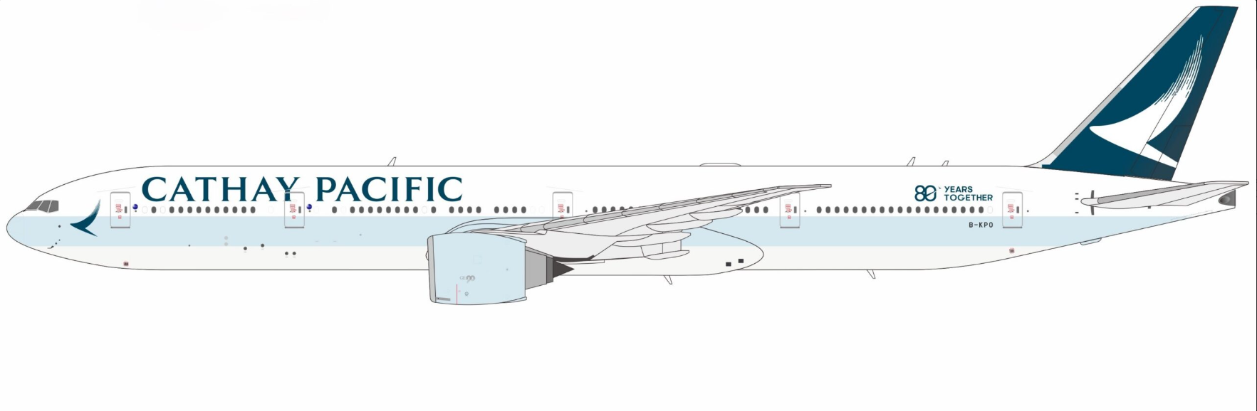 1/400 國泰航空 777-300ER B-KPO“80 Years To”；豪華版
