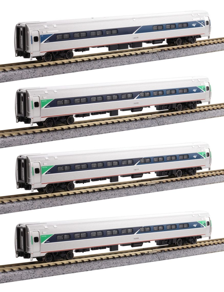Kato 106-8021 N scale Amfleet I 4 Car Bookcase Set Phase VII