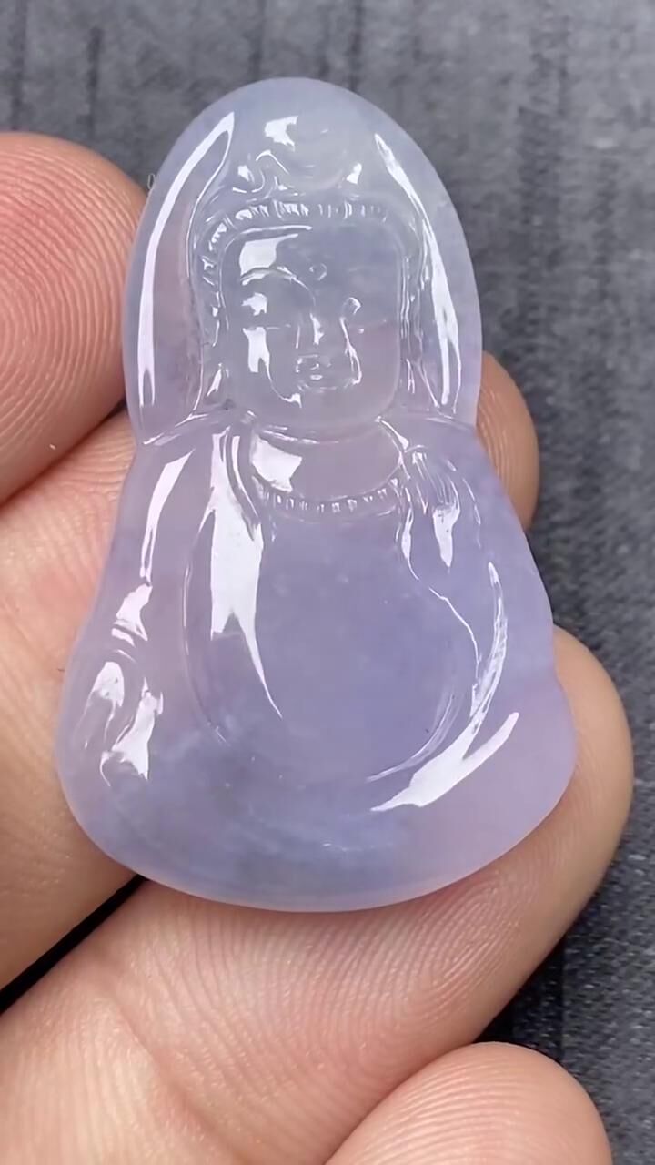 翡翠冰紫觀音,天然翡翠A玉, 緬甸玉, Jade, Jadeite