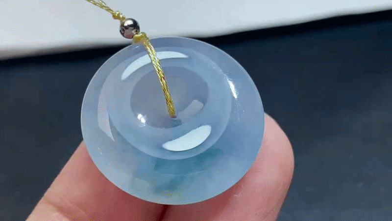 92412 翡翠紫羅蘭平安扣 (21.5mm直徑)