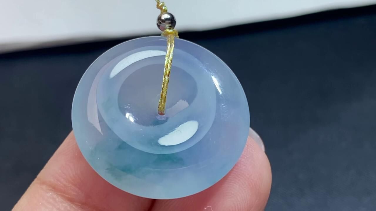 翡翠紫羅蘭平安扣 (21.5mm直徑),天然翡翠A玉, 緬甸玉, Jade, Jadeite