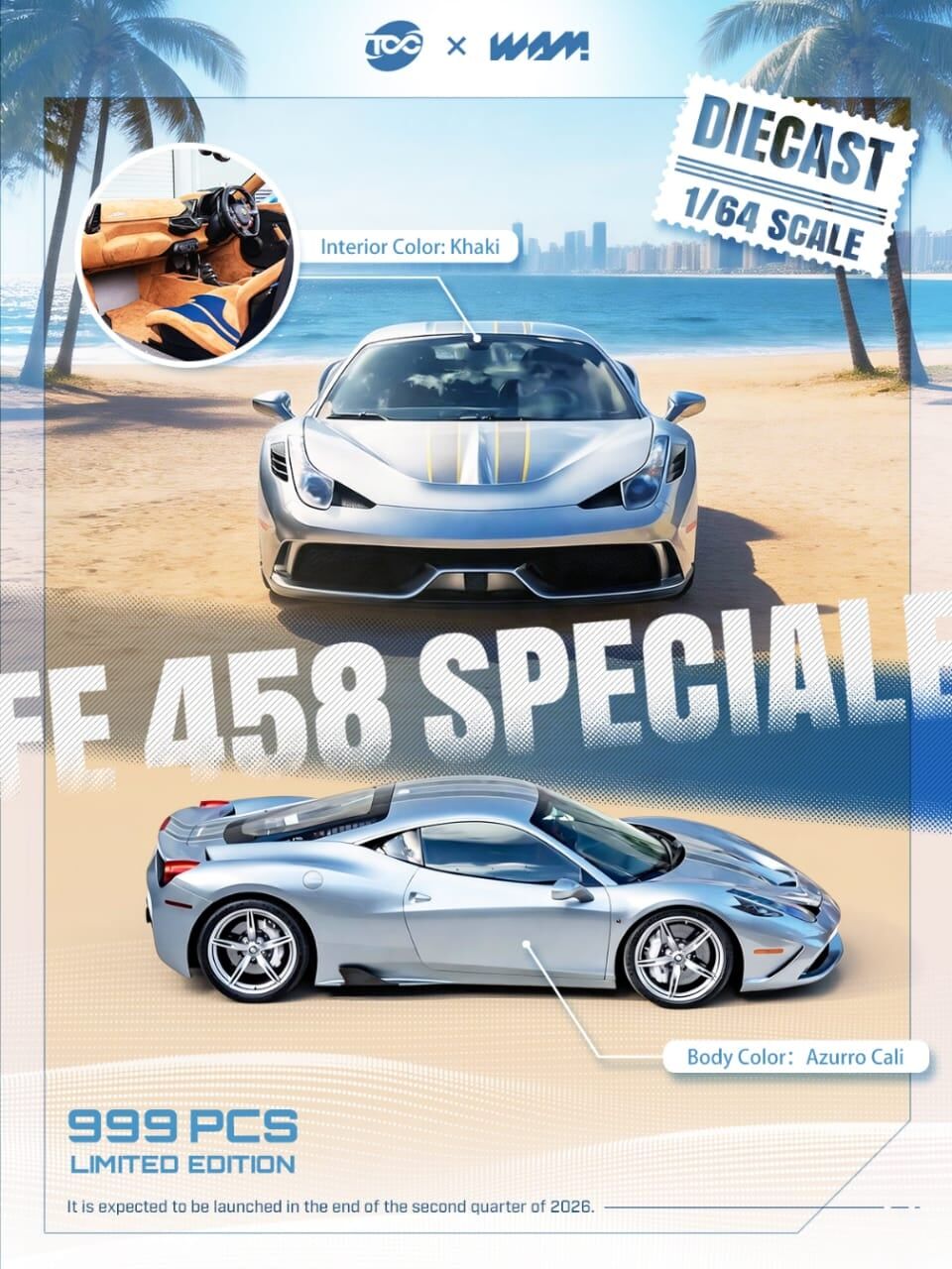 預訂 :1/64 Thrill of Collector Ferrari 458 Speciale Azurro Cali (TOCF458SAC )