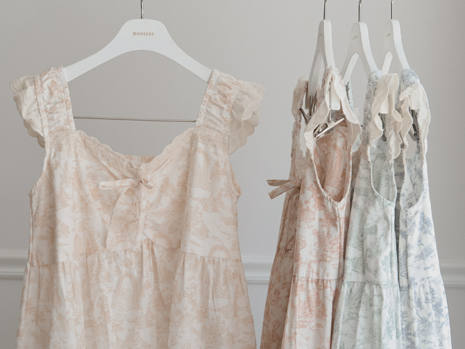 【韓國預購】 JUUNEEDU ZKR090911 Arte Lace 無袖睡衣套裝