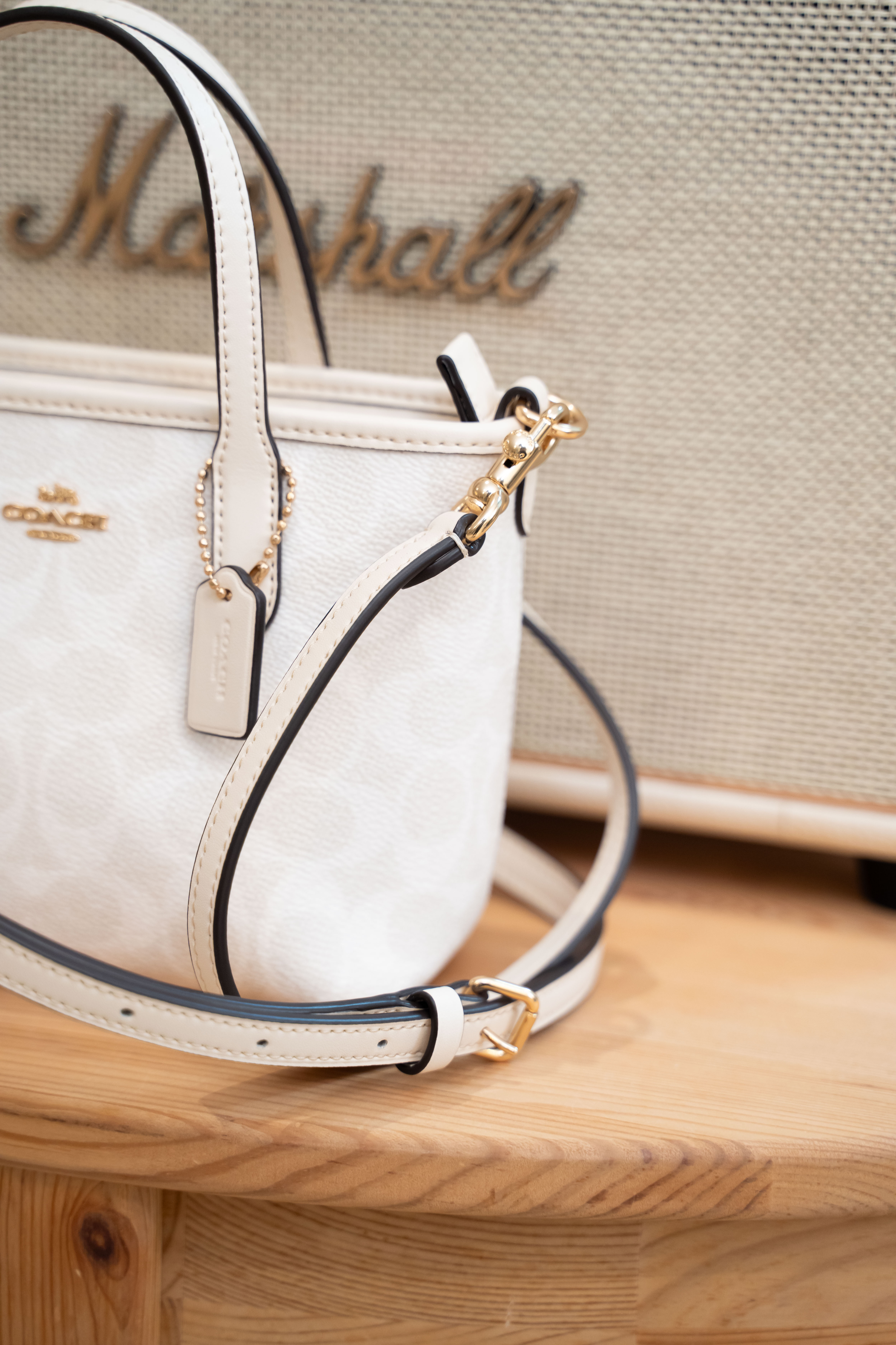 Coach City Signature mini 15 Bag 白色迷你托特袋