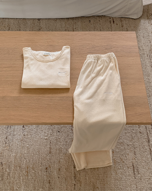 【韓國預購】 JUUNEEDU ZKR090912 Eyelet punched embroidery 短袖睡衣套裝