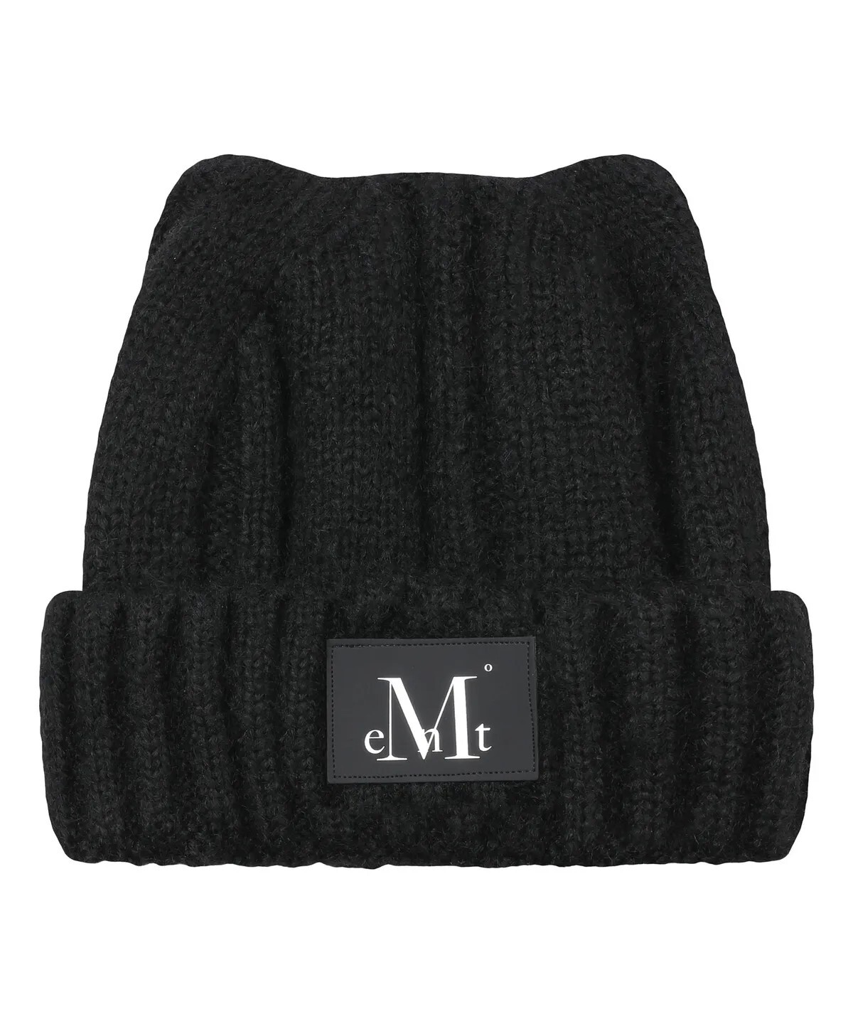 Mucent Misty Leather Patch Cat Beanie 貓耳帽 針織 毛帽 黑色