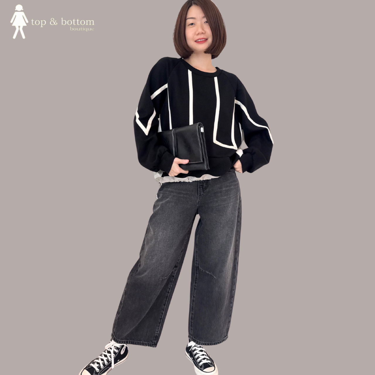 LONG SLEEVE OUTLINED SWEATER