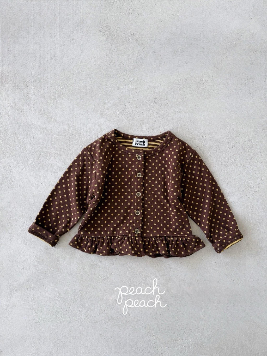 正韓秋PEACHPEACH 兩色波點花邊外套