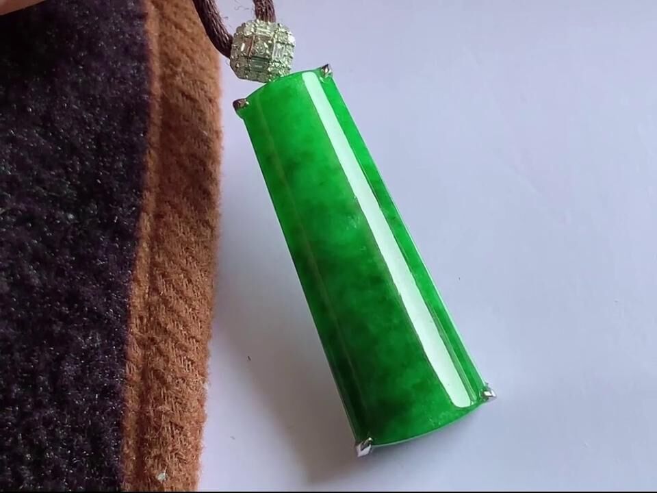 翡翠滿綠無事牌,天然翡翠A玉, 緬甸玉, Jade, Jadeite