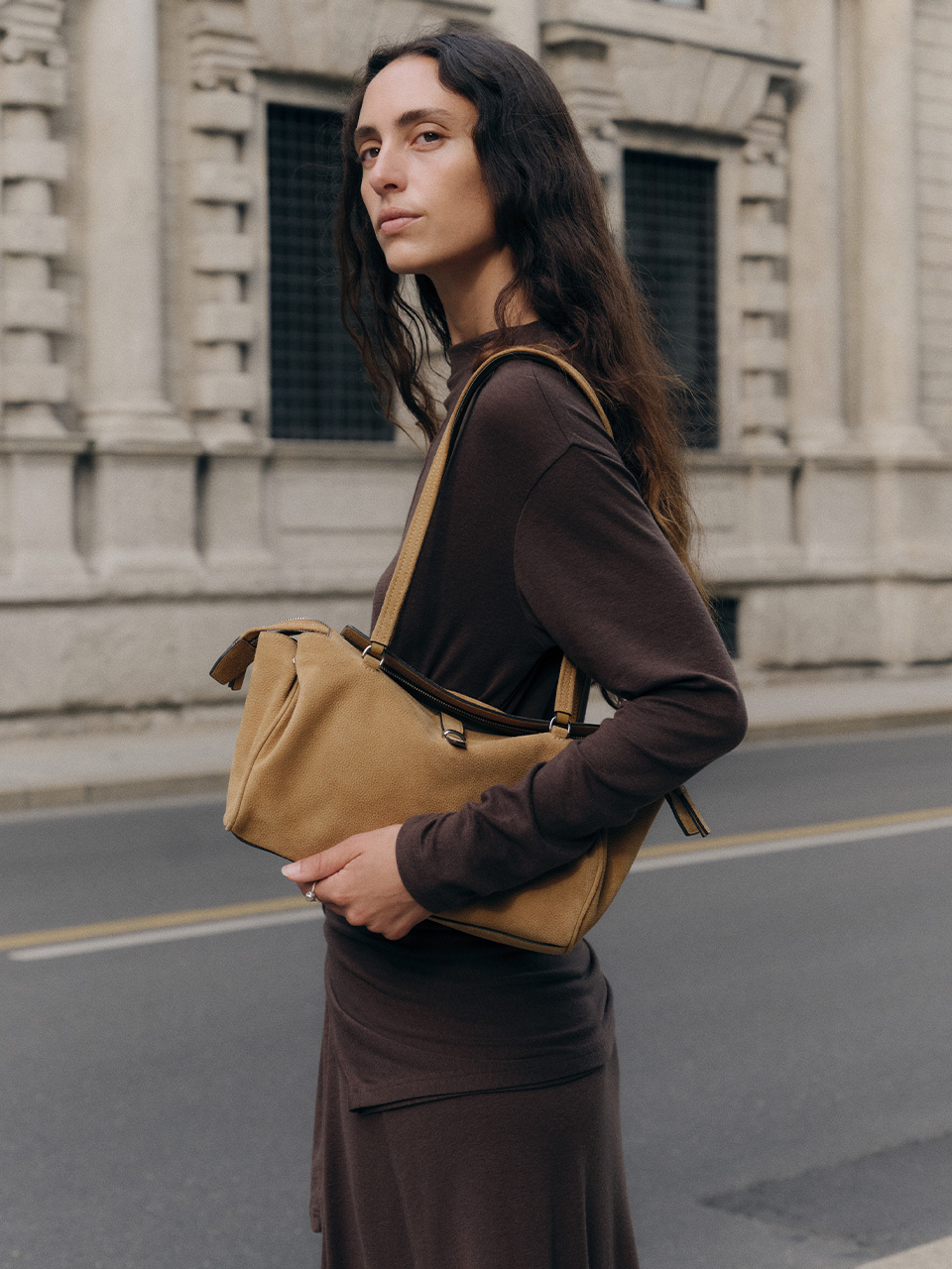 Joy Gryson Harper Shoulder Bag Suede