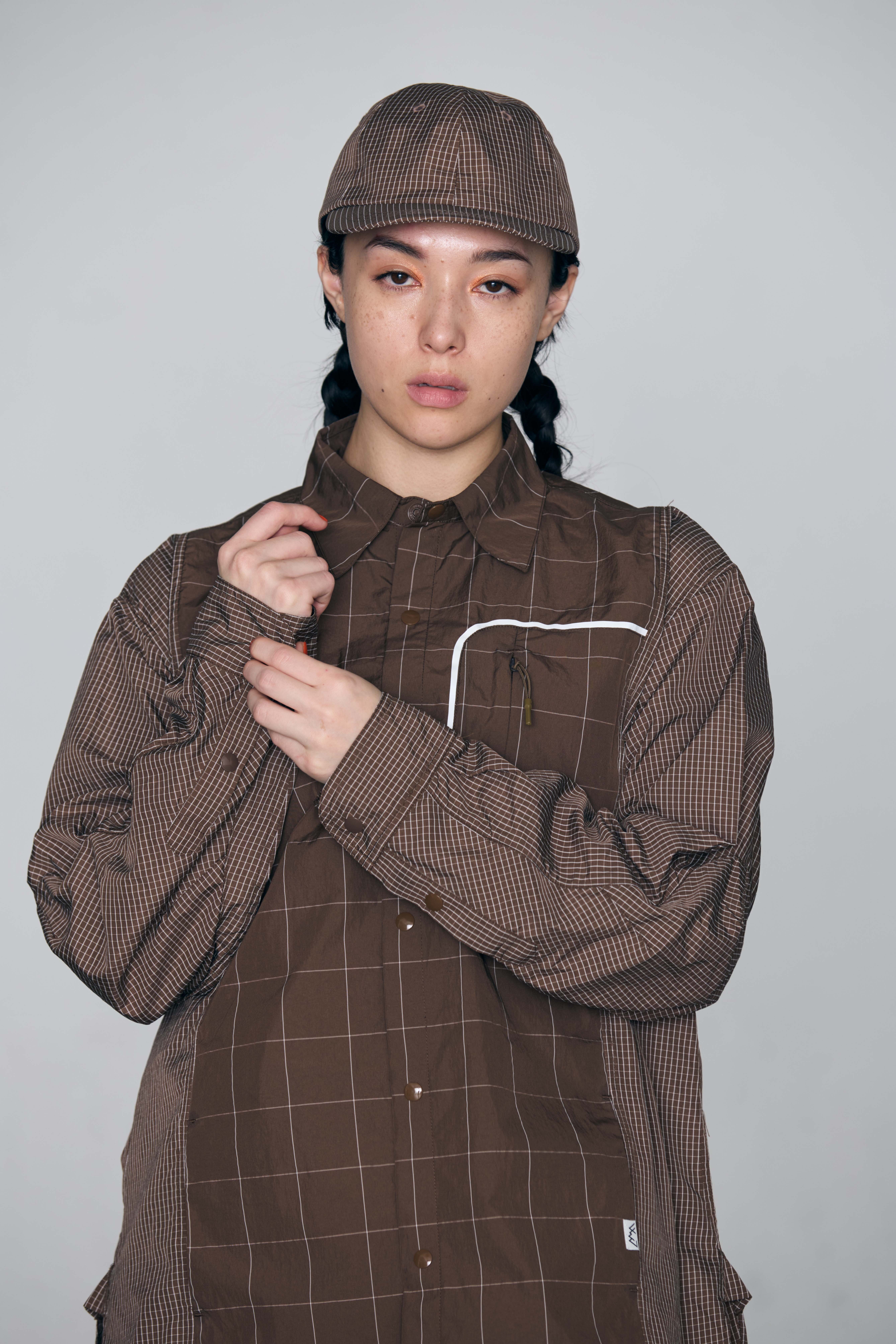CMF OUTDOOR GARMENT ATTACHED SHIRTS CMF2602-S02 GRID BROWN