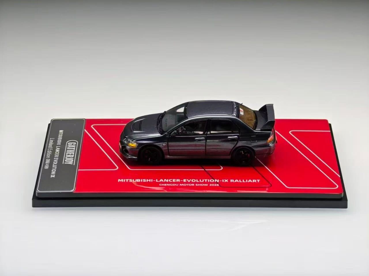 預訂 :1/64 Gatherjoy Mitsubishi Lancer Evolution 9 Ralliart Gun Metal Grey (GJMLEVO9G)