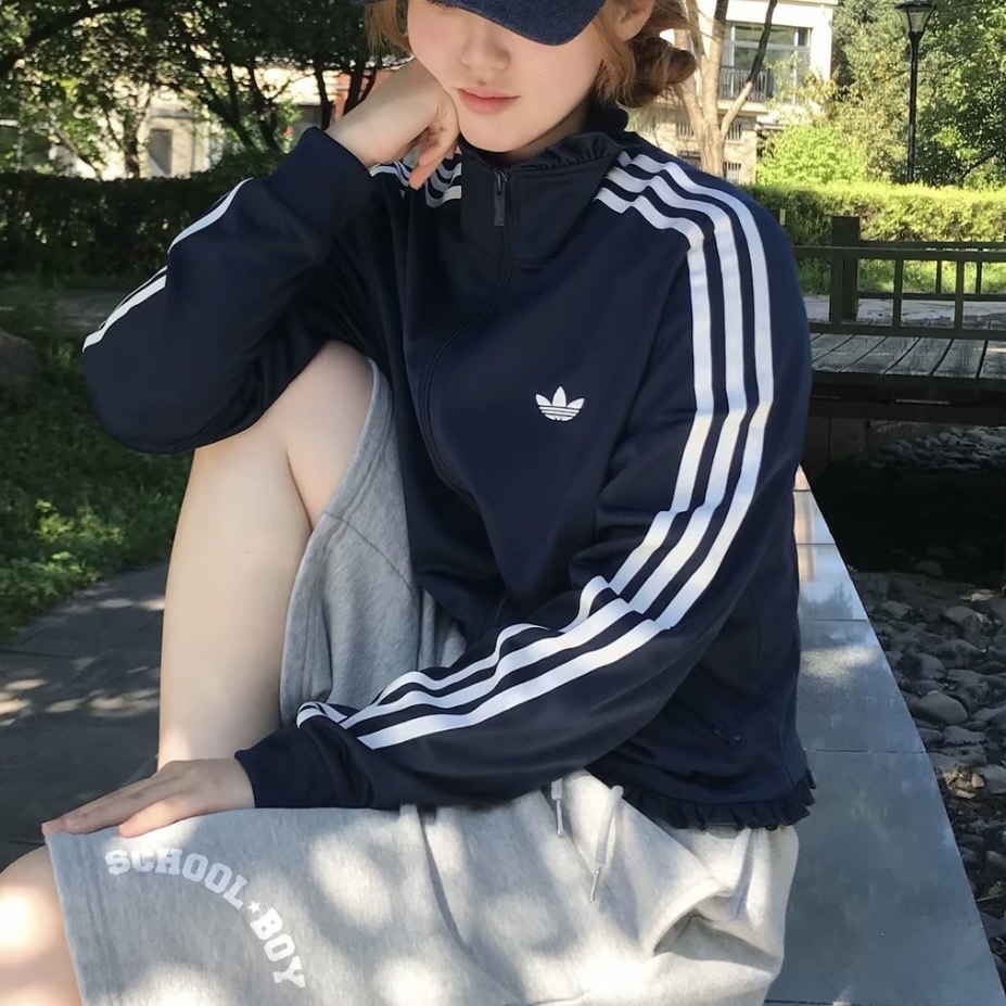 ADIDAS ORIGINALS 荷葉邊 造型 短版 外套 順滑 兩色 LG4308/LG4309