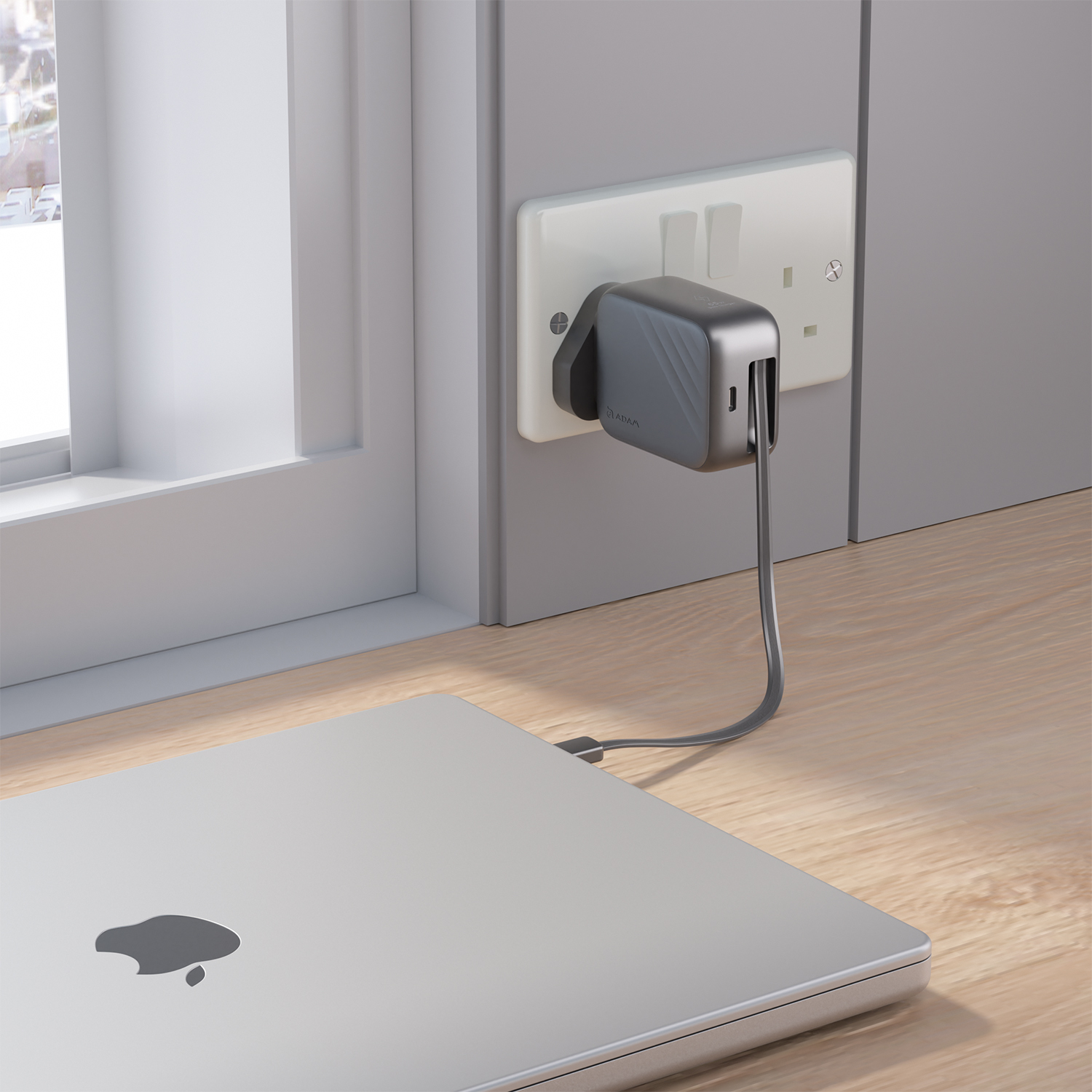【iPhone 18 Essential Kit】L65 UK GaN 65W Wall Charger with Built-In USB-C Cable + iLinio C100 USB-C to USB-C 100W Magnetic Charging Cable (2-Pack)