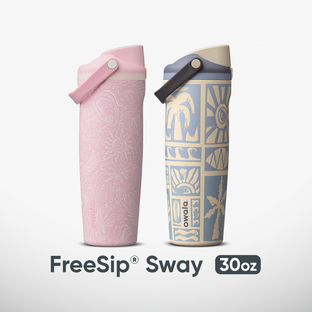 Owala® FreeSip Sway 不鏽鋼 雙飲口吸管手提水壺|加州海岸 系列
