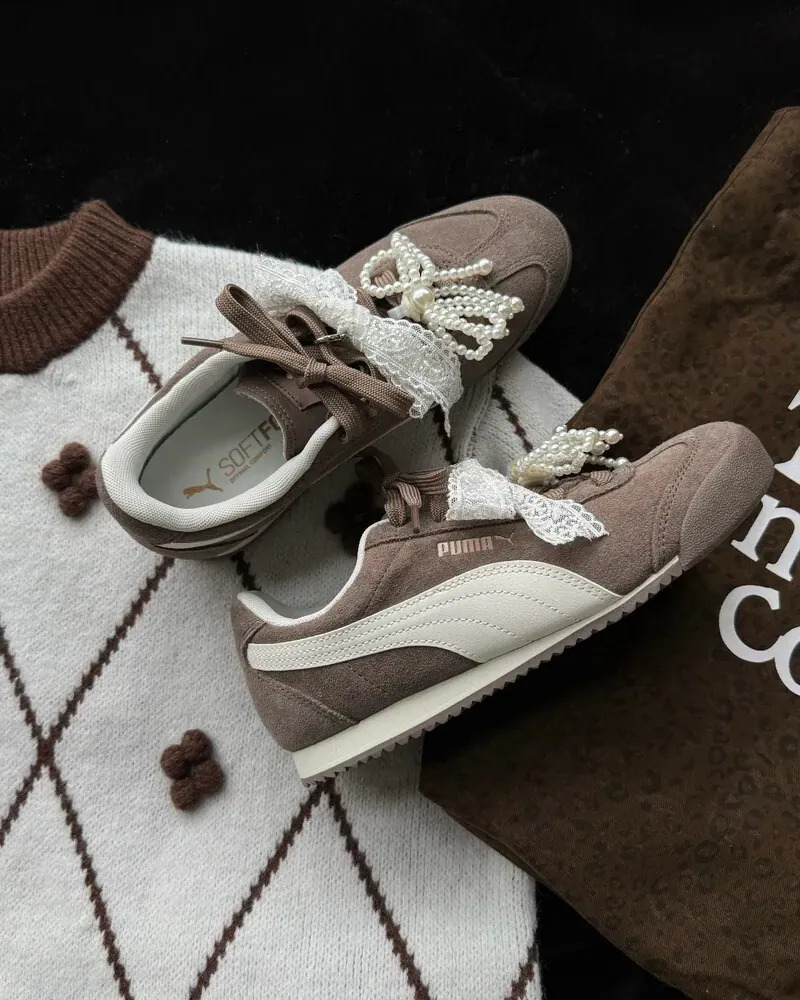 PUMA TURINO SD 芭蕾風 奶油 咖啡 麂皮 復古 薄底鞋 女鞋 406754-01
