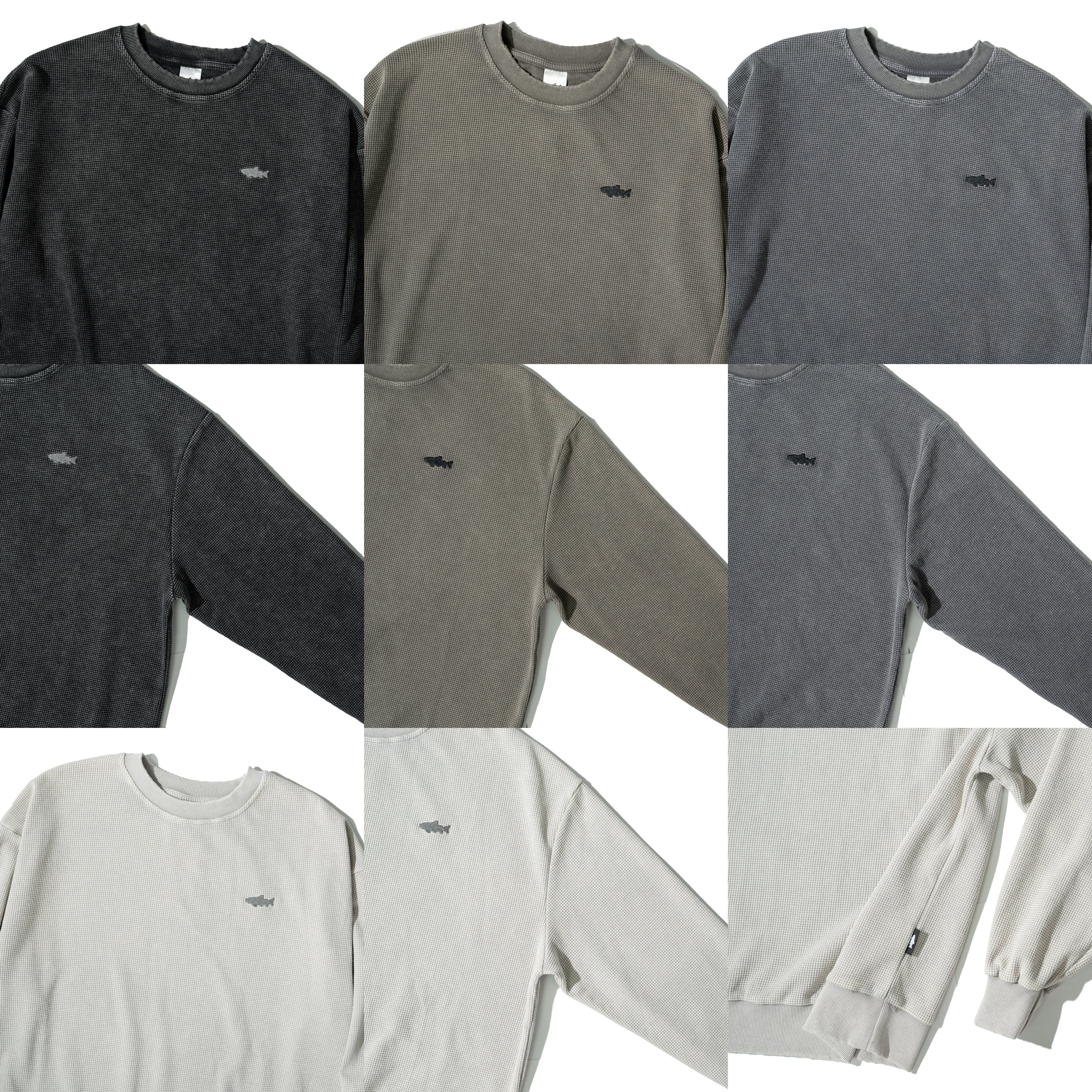 AGILITY Washed Waffle LS Tee / Shadow 水洗華夫格 魚影 長袖Tee [WF88]