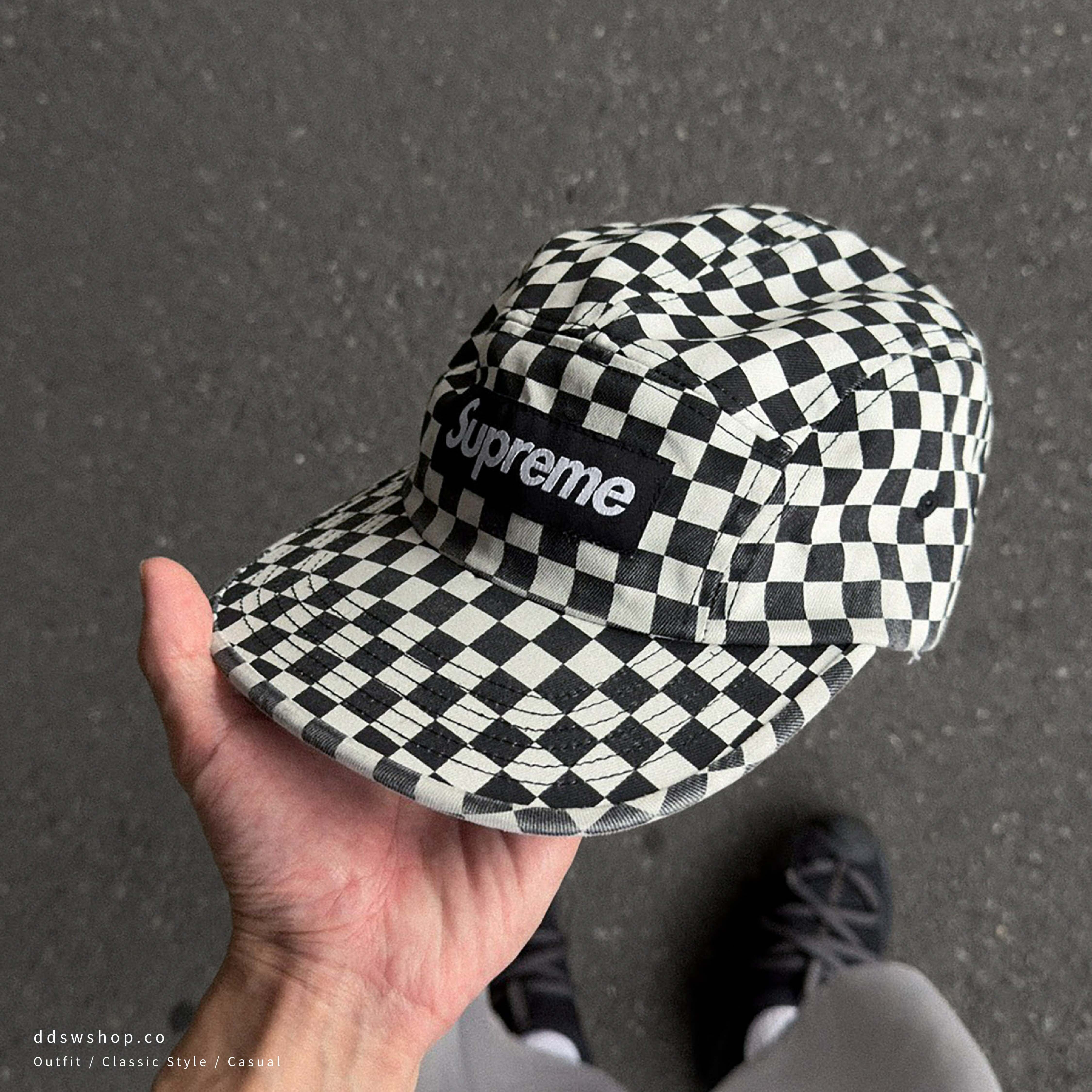 Supreme 26FW 格紋 經典 水洗 五分割帽