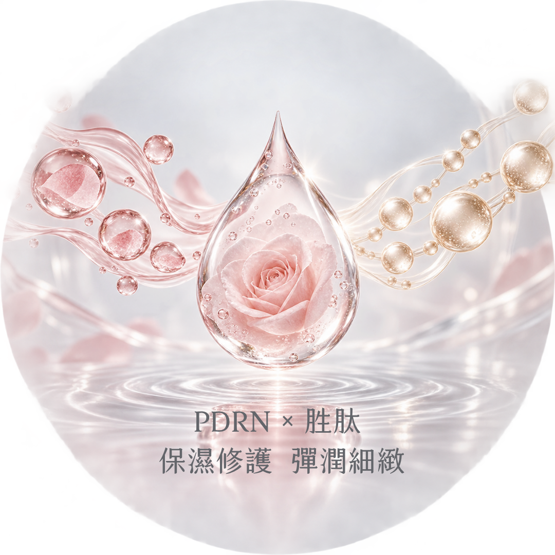 PDRN與胜肽搭配的保濕修護及彈潤保養概念