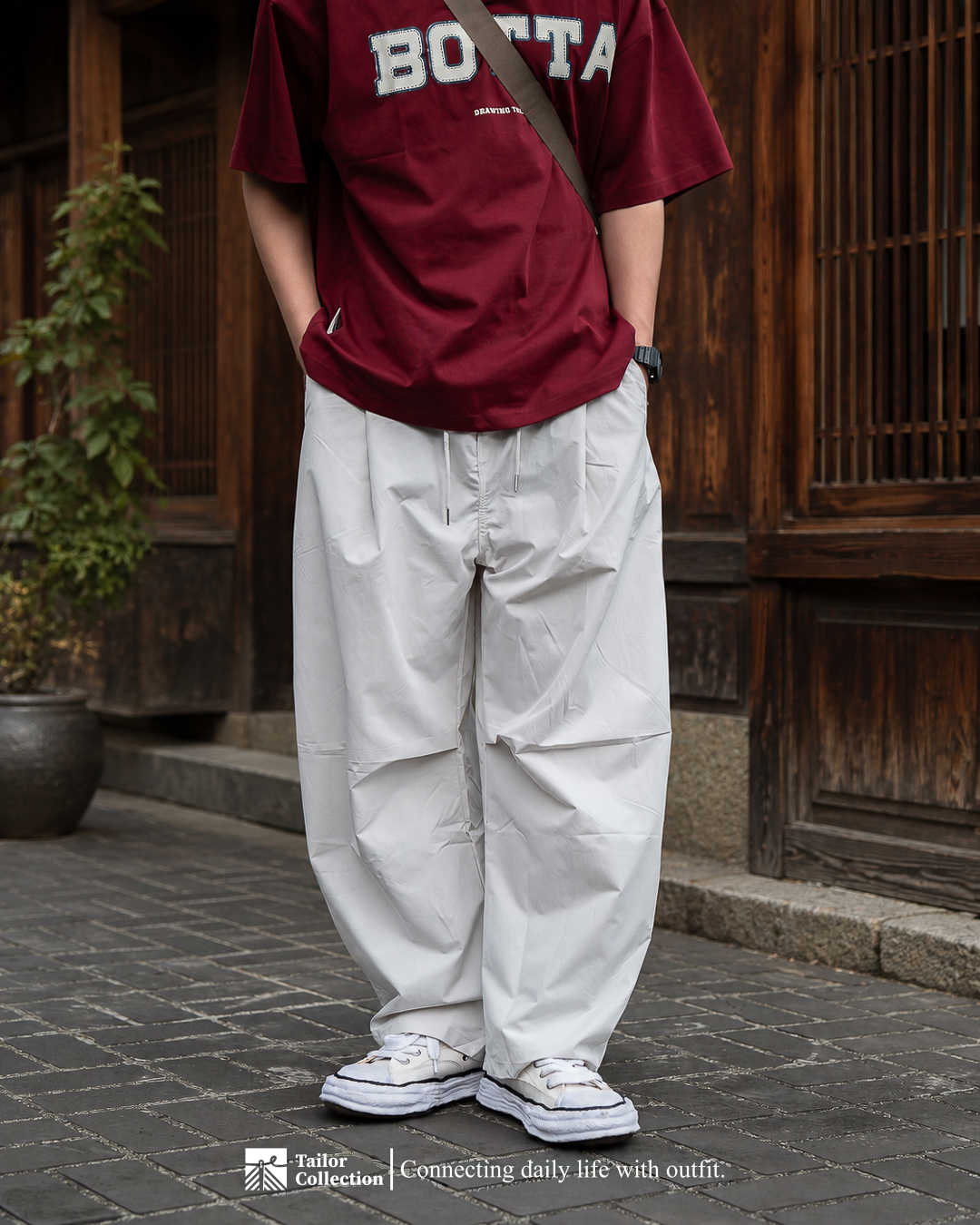 #預購 Tailor collection 日系慵懶 彎刀打摺 百搭休閒褲 兩色