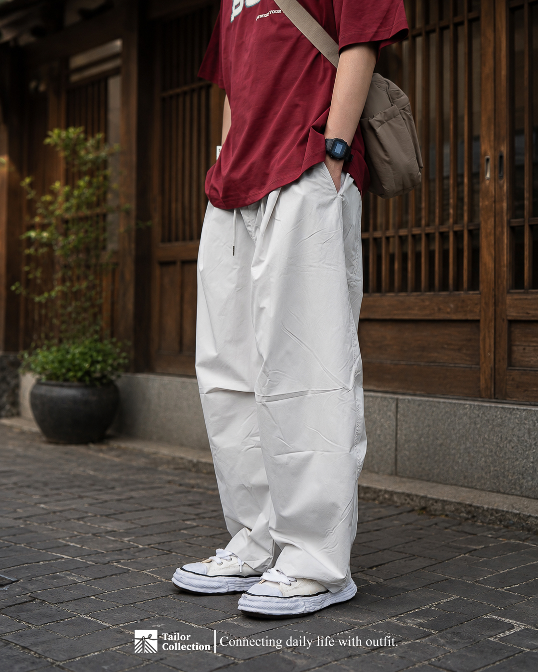 #預購 Tailor collection 日系慵懶 彎刀打摺 百搭休閒褲 兩色