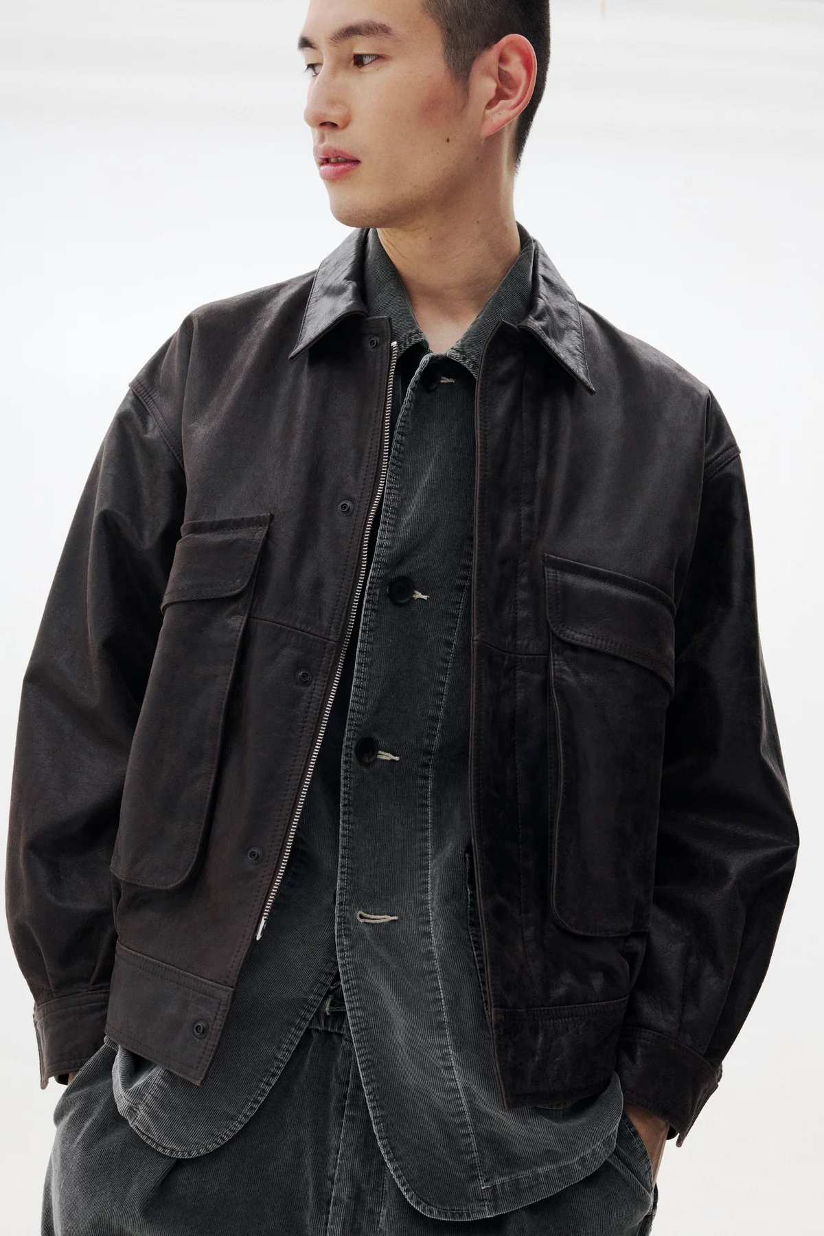 YOKE LEATHER FLIGHT JACKET