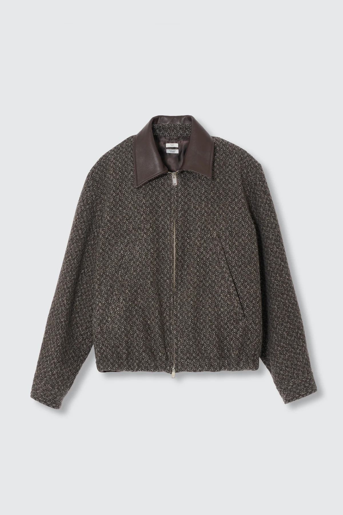 YOKE HERRINGBONE TWEED ZIP BLOUSON